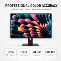 Monitor Profesional 27 Inci 2K Akurat Warna 2560x1440 IPS 95% DCI-P3 10bit HDR400 untuk Desain Grafis Fotografi