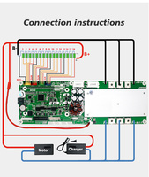 TDT 16S 200A 48V Smart LCD RS485 CAN inversores BMS integrado Lifepo4 Placa de protección de batería de litio LFP Cell Balance PCB PCBA