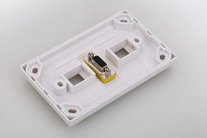 Screwless Úc <span class=keywords><strong>VGA</strong></span> tấm Tường với <span class=keywords><strong>2</strong></span> cổng <span class=keywords><strong>Keystone</strong></span> lỗ trắng tấm Tường - Product Image 4