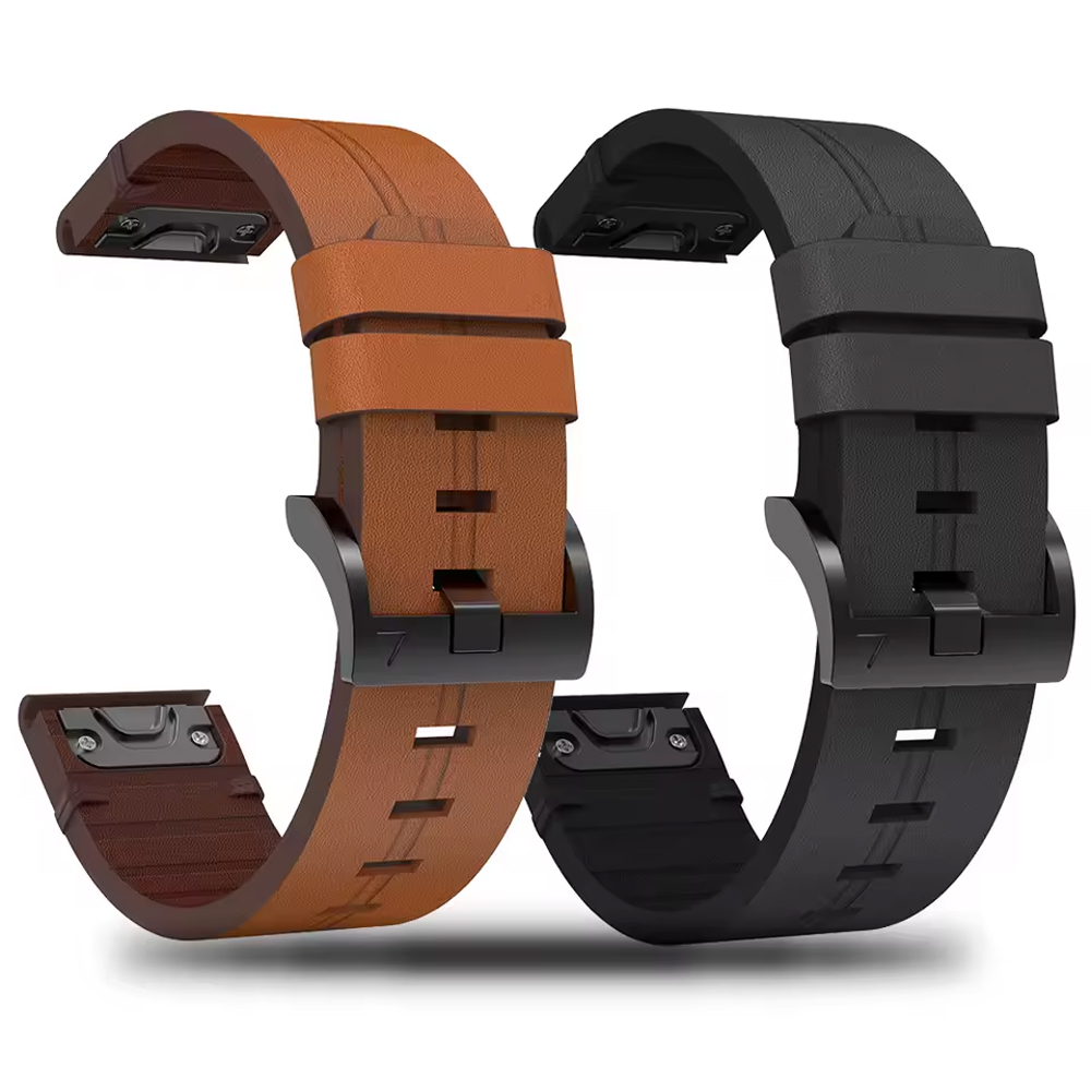 QuickFit Genuine Leather Strap For Garmin Fenix 8 E 7 6 5 3HR 47mm Band For Fenix 8X 7X 6X 5X 51mm Epix Pro 22mm 26mm Bracelet