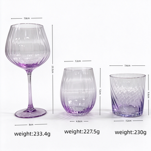 <span class=keywords><strong>Copa</strong></span> de Vino Borgoña de Cristal Soplado a Mano con Borde Fino y Tallo Morado, <span class=keywords><strong>Copa</strong></span> de Vino Tipo Globo Grande para Degustación, Banquete de Boda - Product Image 3