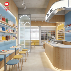 ชุดตกแต่งร้านค้าแบบครบวงจร ตู้โชว์ไม้พร้อมกุญแจล็อค สำหรับร้านขายของเล่นดีไซเนอร์ - Product Image 1