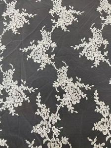 Robe de mariée en dentelle <span class=keywords><strong>jacquard</strong></span> de tulle <span class=keywords><strong>français</strong></span> à cordon, 100 % polyester, tissu respirant à cils, brodé, pour robe de mariée - Grande Vente - Product Image 4