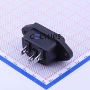 S-03-11-1 AC Power Connector Through hole Component (THT) Connector IEC 320-C14 1 3 Panel Mount - Product Image 2