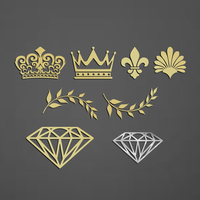 Échantillon gratuit d'autocollant adhésif de luxe en or étiquettes de transfert de logo 3D personnalisé en nickel métal pour vêtements articles pour enfants bougie