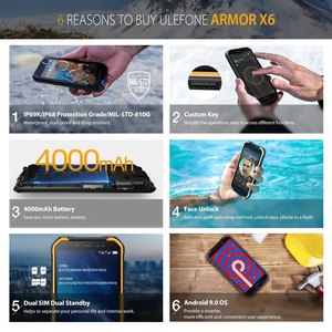<span class=keywords><strong>Ulefone</strong></span> <span class=keywords><strong>IP68</strong></span> <span class=keywords><strong>X6</strong></span>กันน้ำ, สมาร์ทโฟนแอนดรอยด์9 GB ปลดล็อคใบหน้า2GB 16GB 4000mAh 3G โทรศัพท์เวอร์ชันสากล - Product Image 4