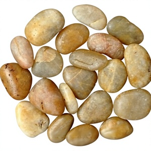 Piedras Redondas de Piedra Natural Moderna, Lisas y Ecológicas, de Color Amarillo, para Decoración de Jardines de Villas - Product Image 1