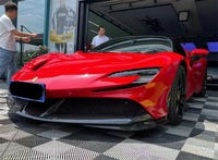 Produk baru untuk Ferrari SF90 serat karbon kering gaya OEM kit bodi sudut depan bibir depan bagian otomotif SF90 serat karbon kering
