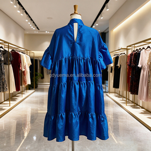 Abito Casual Estivo da Donna in Cotone con Maniche a Volant e Dettagli in Raso, Stile Coreano Personalizzato - Product Image 3