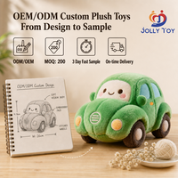 Peluche de voiture super douce fabriquée sur mesure en usine, cadeau éducatif pour enfants, motif brodé, jouet en peluche personnalisé