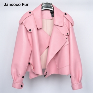 New Stylish Windproof <strong>Leather</strong> Short Outwear <strong>Real</strong> Sheepskin Womens <strong>Leather</strong> <strong>Jackets</strong> - Product Image 3