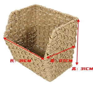Panier de rangement minimaliste sur mesure en faux rotin pour collations et fruits ; panier de rangement incliné transfrontalier pour salon - Product Image 3