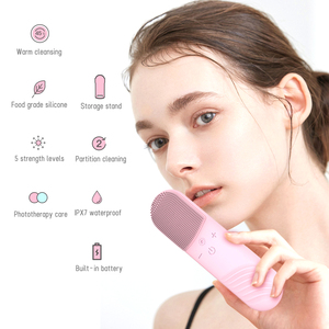Cepillo de Limpieza Facial Eléctrico, Exfoliante Facial Sónico, Impermeable, de Silicona, para Limpieza Profunda, Portátil - Product Image 2