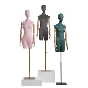 Estante de maniquí personalizable para ventana, tienda de ropa, accesorios para mujer, sacudiendo la cabeza, Color de cuerpo completo, tela de gamuza, soporte de exhibición ficticio - Product Image 3