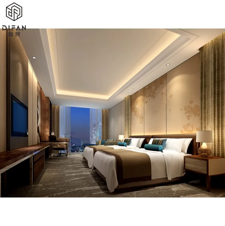 Conjunto de muebles de dormitorio de hotel modular de alta calidad de diseño moderno de lujo de 5 estrellas por encargo