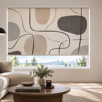ZSTARR Stores Enrouleurs à Motif Géométrique Bohème Abstrait, Rideau Moderne à Lignes Artistiques, Filtrant la Lumière pour Salon, Chambre et Maison