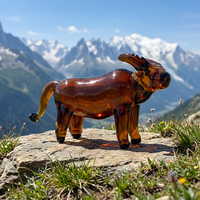 Ornement de bureau coloré fait main en verre borosilicate soufflé, figurines des 12 animaux du zodiaque chinois pour la décoration intérieure