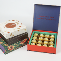 Quadratische Matte Schwarze Dekorative Kreative Präsentations-Partygeschenk-Verpackung Goldfolie Edle Magnetische Schokoladenbox