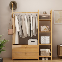 Porte-manteau suspendu en bambou épais, porte-manteau en bambou pour sol intérieur, étagères, tiroir, armoire de rangement pour chambre à coucher, meubles de salon