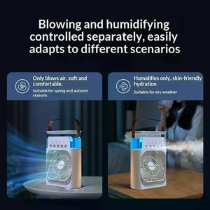 Nouveau ventilateur 3 en 1, climatiseur d'air domestique, petit refroidisseur d'air, lumière LED nocturne, humidificateur portable, ventilateur de réglage de l'air, ventilateur pour le bureau et la maison - Product Image 2