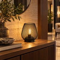 Lampe de table LED moderne minimaliste en acier, style nordique, simple, noire/blanche, pour chambre et bureau (vente en gros)