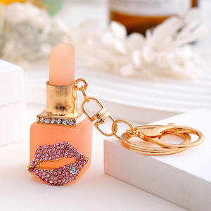 Porte-clés de luxe tendance et <span class=keywords><strong>sexy</strong></span>, baume à lèvres, porte-clés en cristal, porte-clés brillant en strass, porte-clés rouge à lèvres, porte-clés rouge à lèvres brillant - Product Image 3