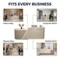 Bureau d'accueil moderne avec tiroirs de rangement, finition laquée brillante, pour bureau, hôtel, salon de beauté, certifié CE, OEM