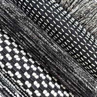 Tissu de rideau en mousseline de Chine, textile de maison durable 385 g/m², tissu d'ameublement jacquard géométrique doux en chenille pour canapé