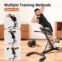 Chaise romaine pliable pour extensions dorsales, banc d'extension dorsale à 5 niveaux d'inclinaison réglable, banc d'extension dorsale pour exercices abdominaux/fessiers