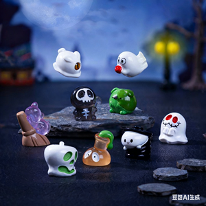 ภูมิทัศน์ขนาดเล็กแบบ DIY ของตกแต่งฮาโลวีนรูปปั้นผีฟักทองรูปสัตว์เรืองแสงโครงกระดูกขนาดเล็ก - Product Image 4