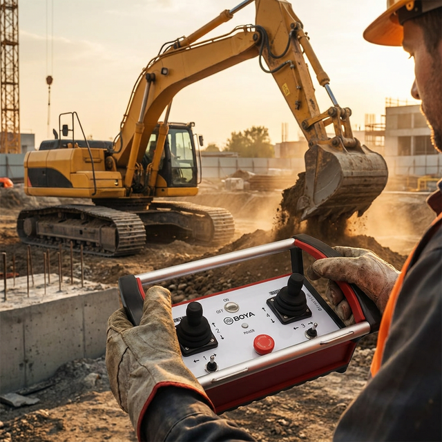 BY-006 2 Joystick Industrial Wireless Remote Control Excavator Crane 12V/24V Radio Controller Kit IP65/IP66 Protection