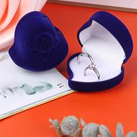Boîte à bijoux en forme de cœur avec double anneau en fleurs de rose, nouvelle vente, design décontracté