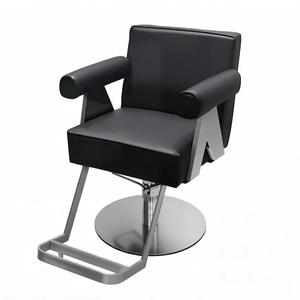 Chaise de salon de coiffure commerciale au design moderne, accoudoirs en cuir synthétique, pompe hydraulique, hauteur réglable, siège pivotant - Product Image 3