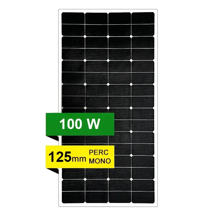 Painel solar semiflexível de alta eficiência Sunpower tipo meia célula 100W ETFE leve e portátil