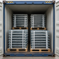 Cage à palettes en acier pliable robuste avec une capacité de 800 kg pour le stockage en entrepôt industriel