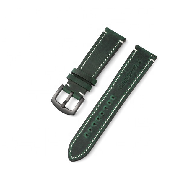 Kingsmax Luxury Handmade Leather Watch Band 18mm 20mm 22mm Quick Release Wrist Band Water Resistant-Wholesale