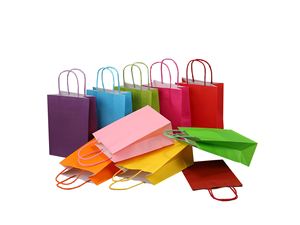 Sac de transport en papier kraft couleur personnalisée avec logo imprimé, réutilisable, pour boutique de cadeaux et vente au détail - Product Image 3