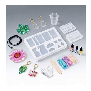 Kit de fabrication de bijoux en résine TOYSRUNNER UVGL127 pour la vente en gros mondiale, avec moules en silicone transparents à durcissement UV et fournitures - Product Image 1