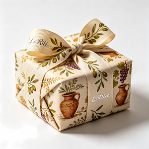 Rustic Autumn Botanical Floral Print Grosgrain <b>Ribbon</b> Roll Multi Vintage Tone Decorative <b>Ribbon</b> for DIY Gift Wrapping - Product Image 4