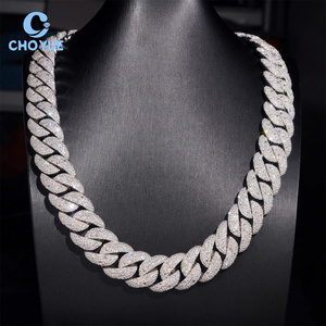 Cadena cubana de 20 mm con diamantes de moissanita VVS, estilo hip hop, de plata de ley 925, joyería de moda. - Product Image 6