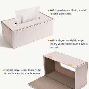 Caja de pañuelos de cuero con estilo americano, hecha a mano, con un toque sofisticado, color y logotipo personalizados, ecológica - Product Image 5