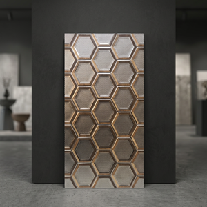 Azulejos de Cerámica de Lujo para Decoración del Hogar, 300x600 mm, Dorado Plateado, Decorativo, Tercera Cocción, Esmalte, Paredes Interiores - Product Image 4