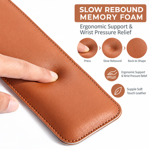 Ensemble repose-poignets ergonomique double face en cuir PU pour clavier et souris avec logo personnalisé, idéal pour cadeau promotionnel ou usage professionnel au bureau - Product Image 4