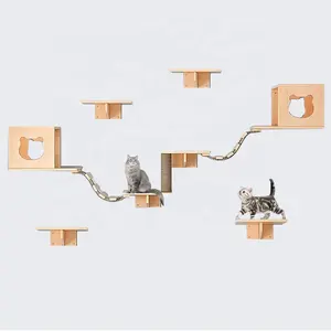 Juego de escalador para gatos montado en la pared, estantes y perchas para  gatos, cama flotante para gatos, escalador de puente, soporte de escaleras
