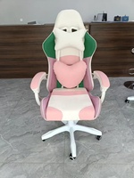 Meilleure chaise de jeu robuste pour ordinateur avec support lombaire, chaise de jeu blanche et rose pour filles