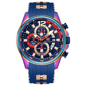 Montre en silicone de luxe OEM ODM Mini Focus 0350G pour hommes, logo personnalisé, diamètre du cadran 48 mm, affichage par aiguilles, boîtier en alliage, cadran en verre - Product Image 2