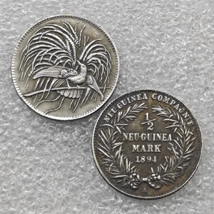 Moneta commemorativa in stile antico da 1/2 Mark della Germania Nuova Guinea del 1894, regali, decorazioni per la casa - Product Image 1