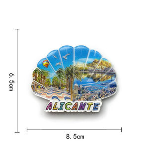 Personalizado España <span class=keywords><strong>Alicante</strong></span> ciudad creativa paisaje forma de concha imán magnético para refrigerador recuerdo turístico decoraciones para el hogar - Product Image 6