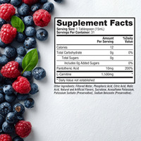 Complément Liquide de L-Carnitine Saveur Baies – Favorise le Métabolisme des Graisses, Booste l'Énergie Cellulaire, Améliore la Récupération Post-Entraînement – Végétalien et à Base de Plantes