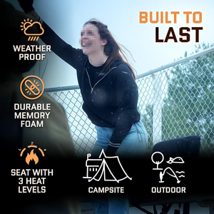 Sièges de stade chauffants avec dossier réglable personnalisé, coussin pliable portable, chaise de stade avec 4 poches et porte-gobelet - Product Image 6